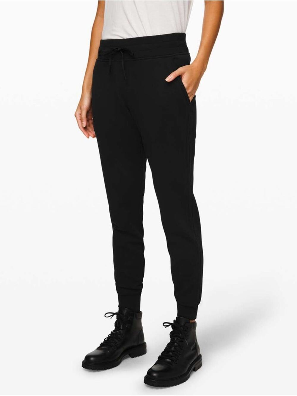 Lululemon Warm Down Jogger II 28" Black Cotton Terry Sweatpants Size 0